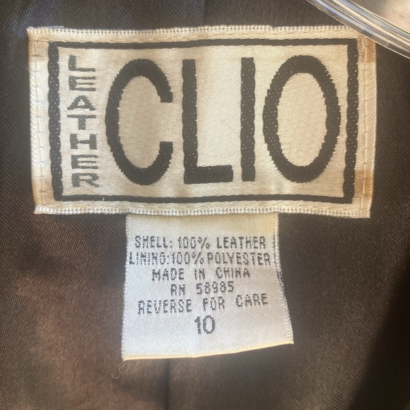 90’s CLIO Black Leather Blazer Jacket Size 10 - Picture 6 of 14